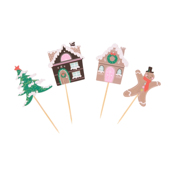 Cupcake Set - Gingerbread Village Christmas
